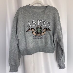 Aspen Gray Apre Ski Women's Crop Sweater